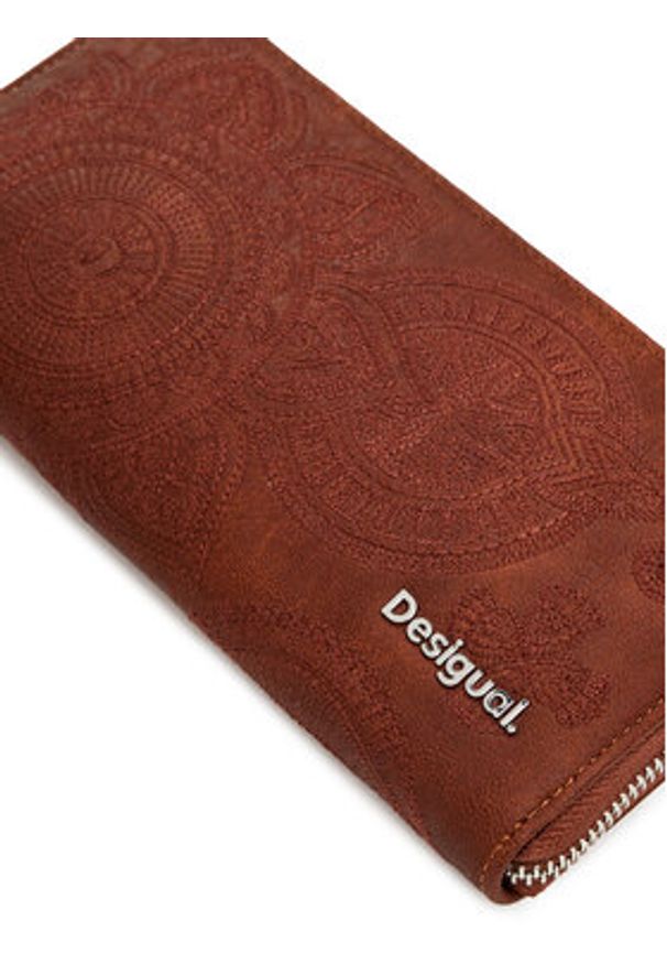 Desigual Duży Portfel Damski 25SAYP03 Brązowy. Kolor: brązowy. Materiał: skóra