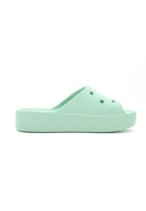 Crocs Classic Platform Slide W Sandałach Damskie. Okazja: na co dzień. Kolor: niebieski. Materiał: nylon, syntetyk, materiał. Obcas: na platformie. Styl: sportowy, casual