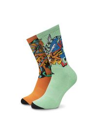Volcom Zestaw 2 par wysokich skarpet unisex Fa Bob Mollena D6312506 Kolorowy. Materiał: materiał, bawełna. Wzór: kolorowy