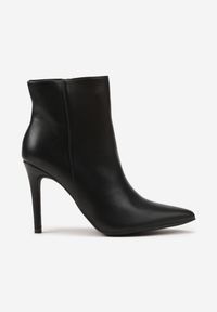 Born2be - Czarne Klasyczne Botki Vices na Szpilce Derraze. Okazja: na imprezę, na co dzień. Kolor: czarny. Materiał: jeans. Obcas: na szpilce. Styl: klasyczny #5