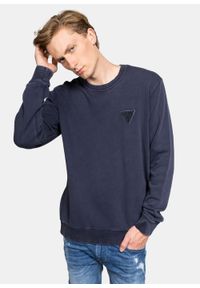 Bluza męska Guess Patch Logo Cn Fleece (M1GQ51K68I1-G77G). Kolor: niebieski. Materiał: materiał, denim, jeans. Sezon: lato. Styl: młodzieżowy