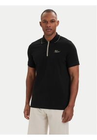 Karl Lagerfeld - KARL LAGERFELD Polo 745021 562221 Czarny Regular Fit. Typ kołnierza: polo. Kolor: czarny. Materiał: bawełna #1