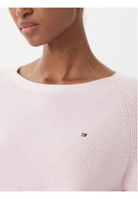 TOMMY HILFIGER - Tommy Hilfiger Sweter WW0WW44975 Różowy Regular Fit. Kolor: różowy. Materiał: bawełna #4
