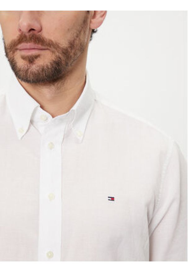TOMMY HILFIGER - Tommy Hilfiger Koszula MW0MW35323 Biały Regular Fit. Kolor: biały. Materiał: bawełna