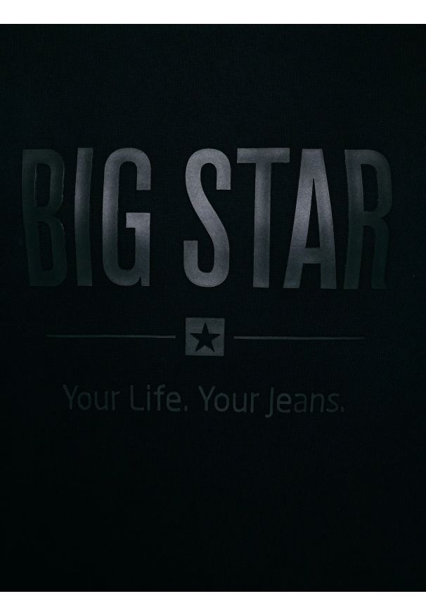 Big-Star - Bluza męska z nadrukiem czarna Ecodort 906. Kolor: czarny. Wzór: nadruk. Styl: klasyczny