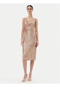 Rinascimento Sukienka koktajlowa CFC0123778003 Złoty Regular Fit. Kolor: złoty. Materiał: syntetyk. Styl: wizytowy #1