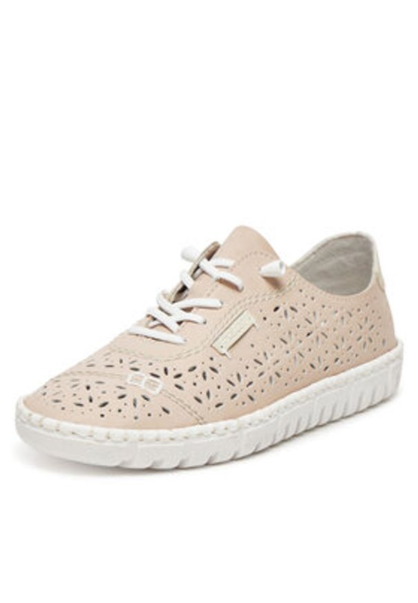 Rieker Półbuty M2354-31 Beżowy. Kolor: beżowy. Materiał: skóra