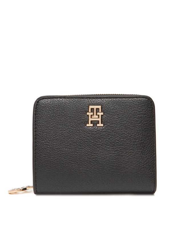 TOMMY HILFIGER - Tommy Hilfiger Mały Portfel Damski Th Distinct Med Za AW0AW17473 Czarny. Kolor: czarny. Materiał: skóra