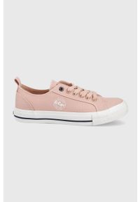 Lee Cooper tenisówki damskie kolor różowy. Nosek buta: okrągły. Zapięcie: sznurówki. Kolor: różowy. Materiał: guma