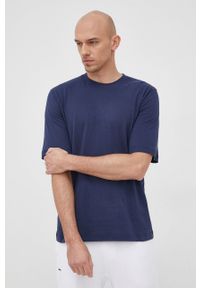Resteröds t-shirt bawełniany kolor granatowy gładki. Kolor: niebieski. Materiał: bawełna. Wzór: gładki