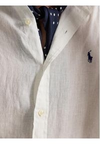 Polo Ralph Lauren Koszula 710968925006 Biały Slim Fit. Typ kołnierza: polo. Kolor: biały. Materiał: len #5