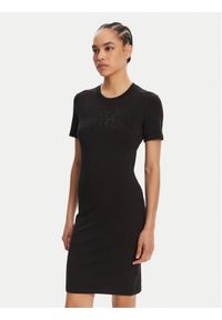 Versace Jeans Couture Sukienka codzienna 78HAOS04 Czarny Slim Fit. Okazja: na co dzień. Kolor: czarny. Materiał: bawełna. Typ sukienki: proste. Styl: casual