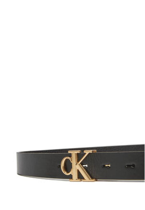 Calvin Klein Pasek Damski Monogram Plaque Buckle 25Mm Rev LV04K7005G Czarny. Kolor: czarny. Materiał: skóra