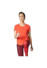 Koszulka tech. damska Odlo T-shirt crew neck s/s ZEROWEIGHT CHILL-T. Kolor: czerwony, pomarańczowy