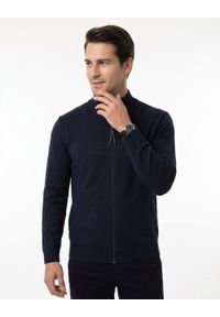 Rozpinany Sweter Bawełniany (Kardigan) - Adriano Guinari - Granatowy. Kolor: niebieski. Materiał: bawełna. Sezon: zima, jesień #2