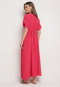 Born2be - Fuksjowa Sukienka z Bawełną i Górą w Stylu Nietoperza Filenia. Okazja: na co dzień. Kolor: różowy. Materiał: bawełna. Styl: casual #6