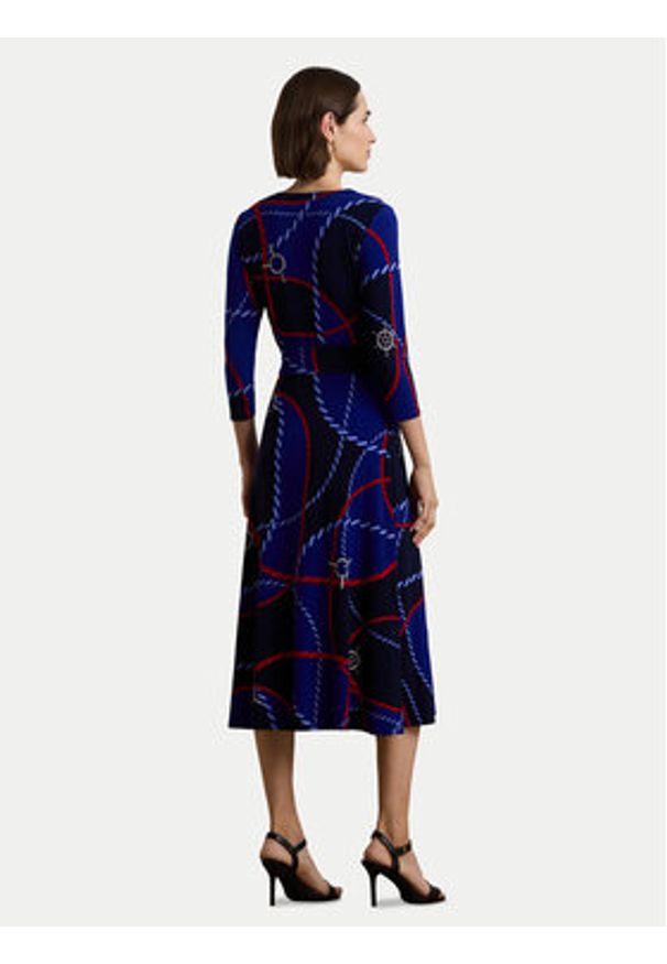 Lauren Ralph Lauren - LAUREN RALPH LAUREN Sukienka koktajlowa 250957730001 Granatowy. Kolor: niebieski. Materiał: syntetyk. Styl: wizytowy