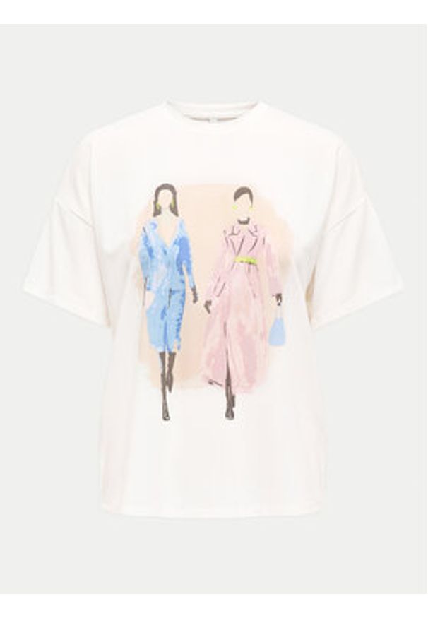 only - ONLY T-Shirt Melina 15342876 Biały Regular Fit. Kolor: biały. Materiał: syntetyk