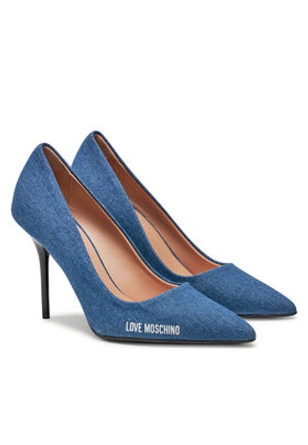 Love Moschino - LOVE MOSCHINO Szpilki JA10089G1LJO5700 Niebieski. Kolor: niebieski. Materiał: materiał. Obcas: na szpilce