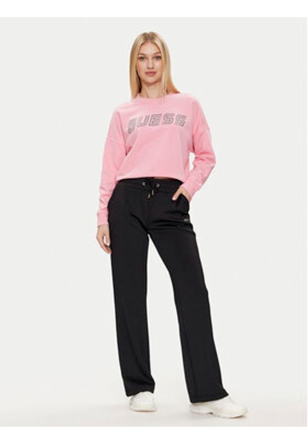 Guess Bluza Skylar V4GQ07 K8802 Różowy Relaxed Fit. Kolor: różowy. Materiał: bawełna