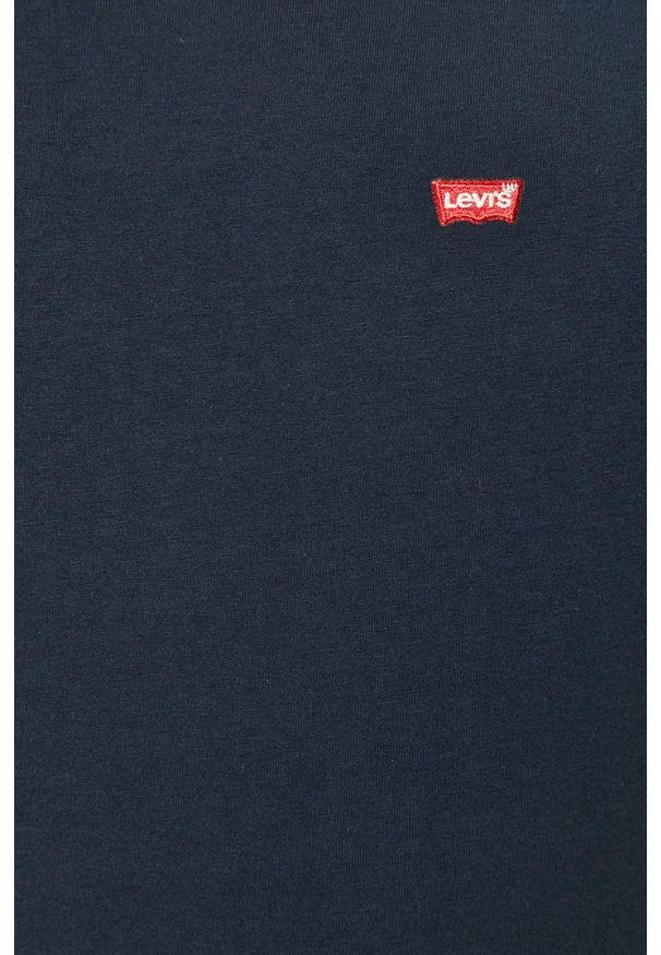 Levi's® - Levi's - T-shirt. Okazja: na co dzień, na spotkanie biznesowe. Kolor: niebieski. Materiał: dzianina. Wzór: aplikacja. Styl: biznesowy, casual