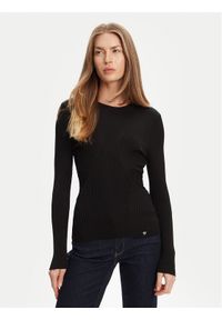 Guess Sweter W5YR08 Z0040 Czarny Slim Fit. Kolor: czarny. Materiał: syntetyk