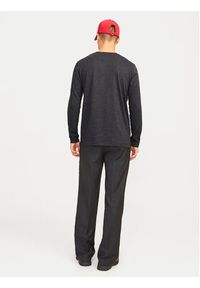 Jack & Jones - Jack&Jones Longsleeve Alvis 12259735 Czarny Standard Fit. Kolor: czarny. Materiał: bawełna. Długość rękawa: długi rękaw