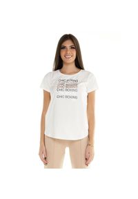 LEONE 1947 APPAREL - Damska koszulka Leone z krótkim rękawem Winter Chic Boxing. Kolor: biały. Materiał: tkanina. Długość rękawa: krótki rękaw. Długość: krótkie. Sport: fitness