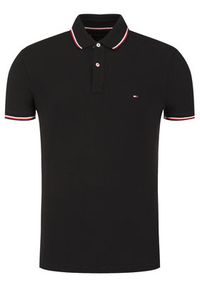 TOMMY HILFIGER - Tommy Hilfiger Polo MW0MW13080 Czarny Slim Fit. Typ kołnierza: polo. Kolor: czarny. Materiał: bawełna