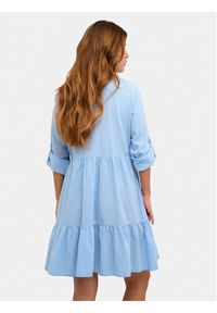 Kaffe Sukienka koszulowa Naya 10505399 Błękitny Relaxed Fit. Kolor: niebieski. Materiał: bawełna. Typ sukienki: koszulowe
