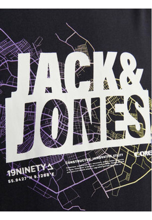 Jack & Jones - Jack&Jones T-Shirt Map Logo 12252376 Czarny Standard Fit. Kolor: czarny. Materiał: bawełna