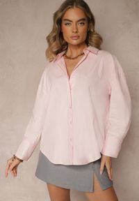 Renee - Różowa Casualowa Koszula z Bawełny Naliraella. Okazja: na co dzień. Kolor: różowy. Materiał: bawełna. Styl: casual #5