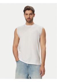 Jack & Jones Tank top Simon 12297709 Biały Relaxed Fit. Kolor: biały. Materiał: bawełna #1