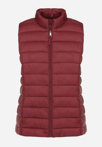 Born2be - Bordowa Pikowanana Kamizelka Sifitta. Okazja: na co dzień. Kolor: czerwony. Materiał: jeans. Styl: klasyczny, casual, elegancki #3