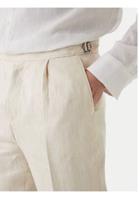 BOSS Spodnie materiałowe H-Perino 50563231 Beżowy Relaxed Fit. Kolor: beżowy. Materiał: len #3