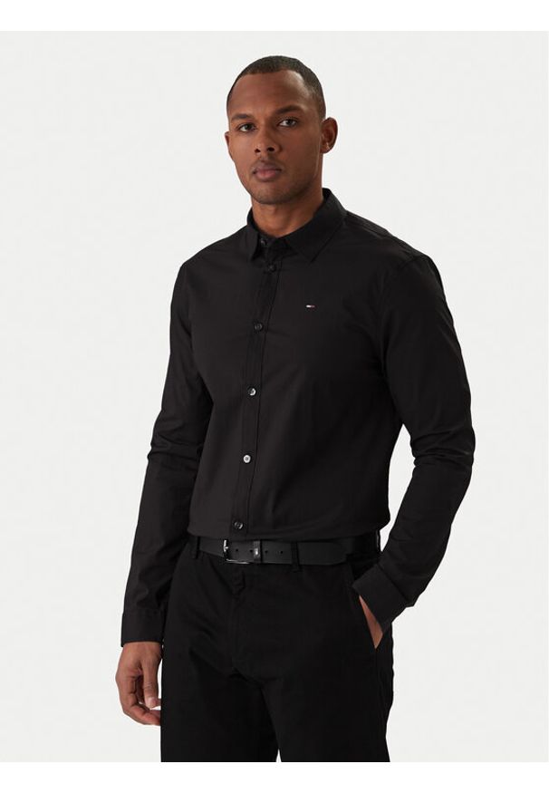 Tommy Jeans Koszula DM0DM04405 Czarny Slim Fit. Kolor: czarny. Materiał: bawełna