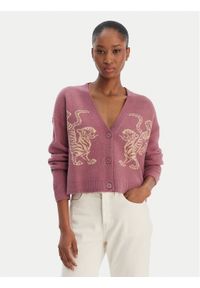 RVCA Kardigan EVJSW03002 Fioletowy Relaxed Fit. Kolor: fioletowy. Materiał: syntetyk #1