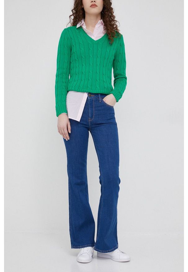 Lee jeansy BREESE DARK ZURI damskie high waist. Stan: podwyższony. Kolor: niebieski