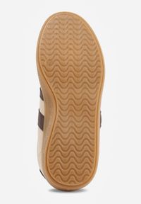 Born2be - Beżowo-Brązowe Sneakersy na Kauczukowej Podeszwie z Geometrycznym Motywem Vikioria. Okazja: na co dzień. Kolor: beżowy. Materiał: kauczuk. Wzór: geometria #8