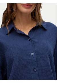 Vero Moda Koszula Natali 10279685 Granatowy Standard Fit. Kolor: niebieski. Materiał: bawełna #4