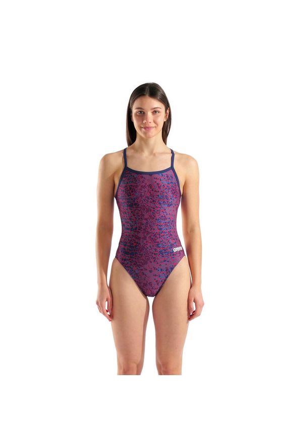Strój Kąpielowy Damski Arena Snakeskin Swimsuit Challengeback. Kolor: niebieski. Materiał: materiał
