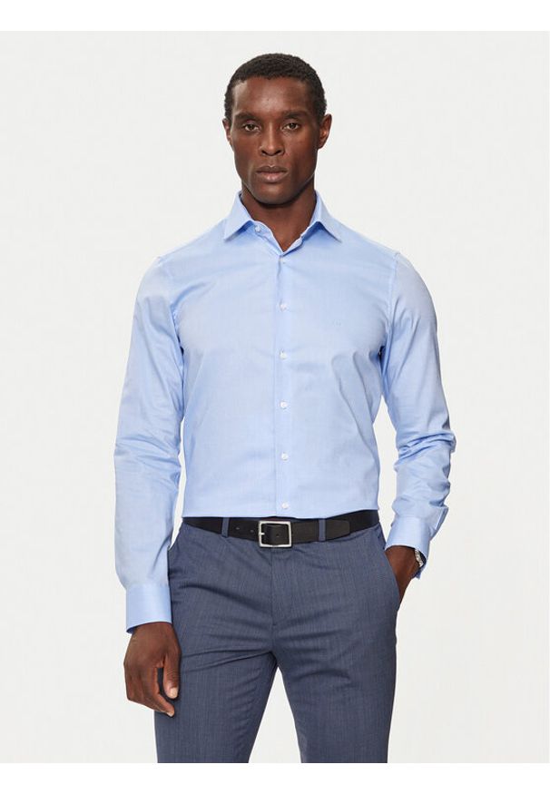 Michael Kors Koszula MK0DS01294 Niebieski Slim Fit. Kolor: niebieski. Materiał: bawełna
