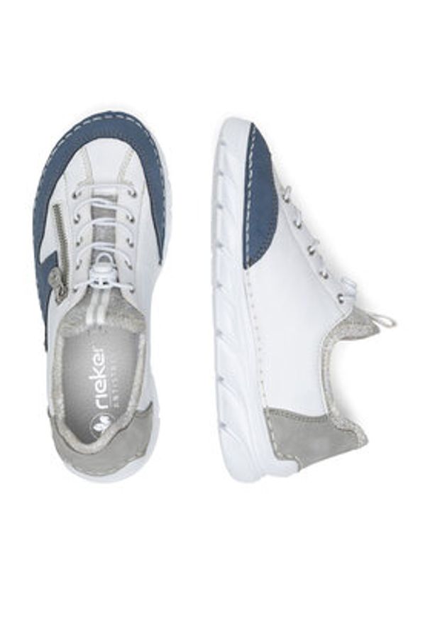 Rieker Półbuty 55064-80 Niebieski. Kolor: niebieski. Materiał: skóra