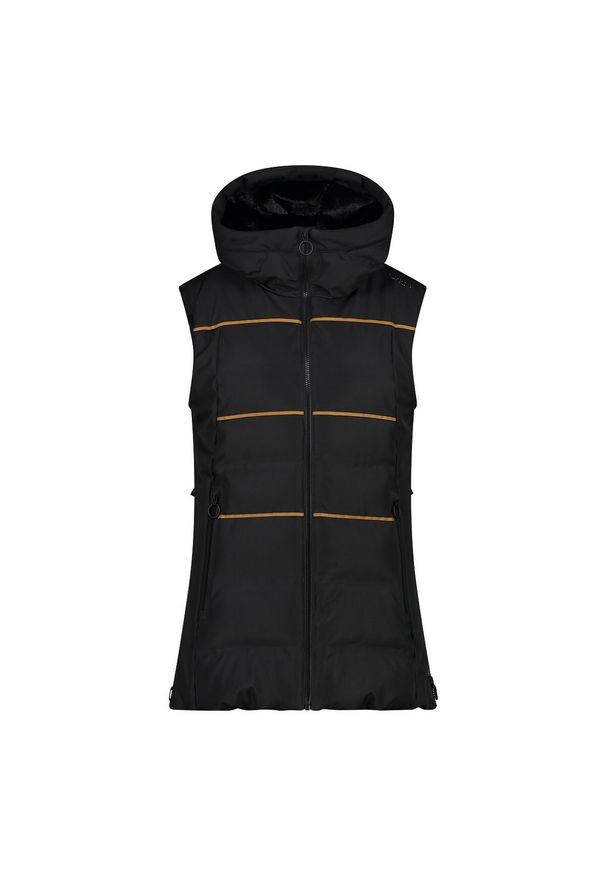 Kurtka bezrękawnik zapinana na zamek damska CMP. Kolor: czarny. Długość rękawa: bez rękawów. Sezon: zima. Sport: narciarstwo