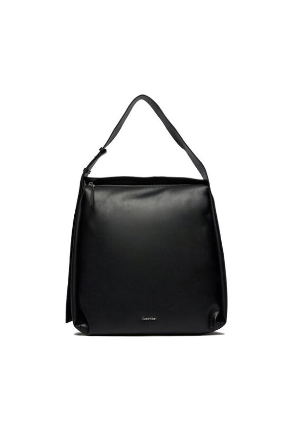 Calvin Klein Torebka Gracie Shopper K60K611365 Czarny. Kolor: czarny. Materiał: skórzane