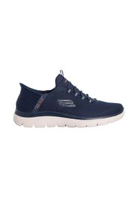skechers - Męskie SUMMITS HIGH RANGE Slip-On Granatowy. Zapięcie: bez zapięcia. Kolor: niebieski. Materiał: materiał