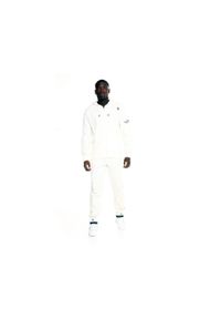 LEONE 1947 APPAREL - Męski dres Leone z kapturem i pełnym zamkiem błyskawicznym. Kolor: biały. Materiał: dresówka. Sport: fitness