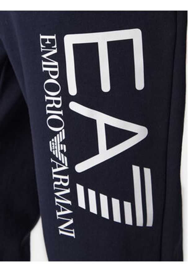 EA7 Emporio Armani Spodnie dresowe 7M001415 AF22266 UB102 Granatowy Regular Fit. Kolor: niebieski. Materiał: bawełna