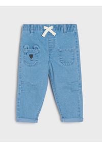 Sinsay - Spodnie jeansowe z kieszeniami - niebieski. Kolor: niebieski. Materiał: jeans