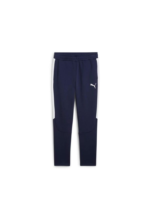 Spodnie dresowe Puma Team Evostripe. Kolor: niebieski. Materiał: dresówka. Sport: bieganie, piłka nożna